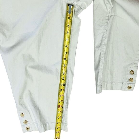 NEW Dockers Ivory Capri Cropped Maroon/Belted Pants Truly Slimming Stretchy 14 - Picture 9 of 15
